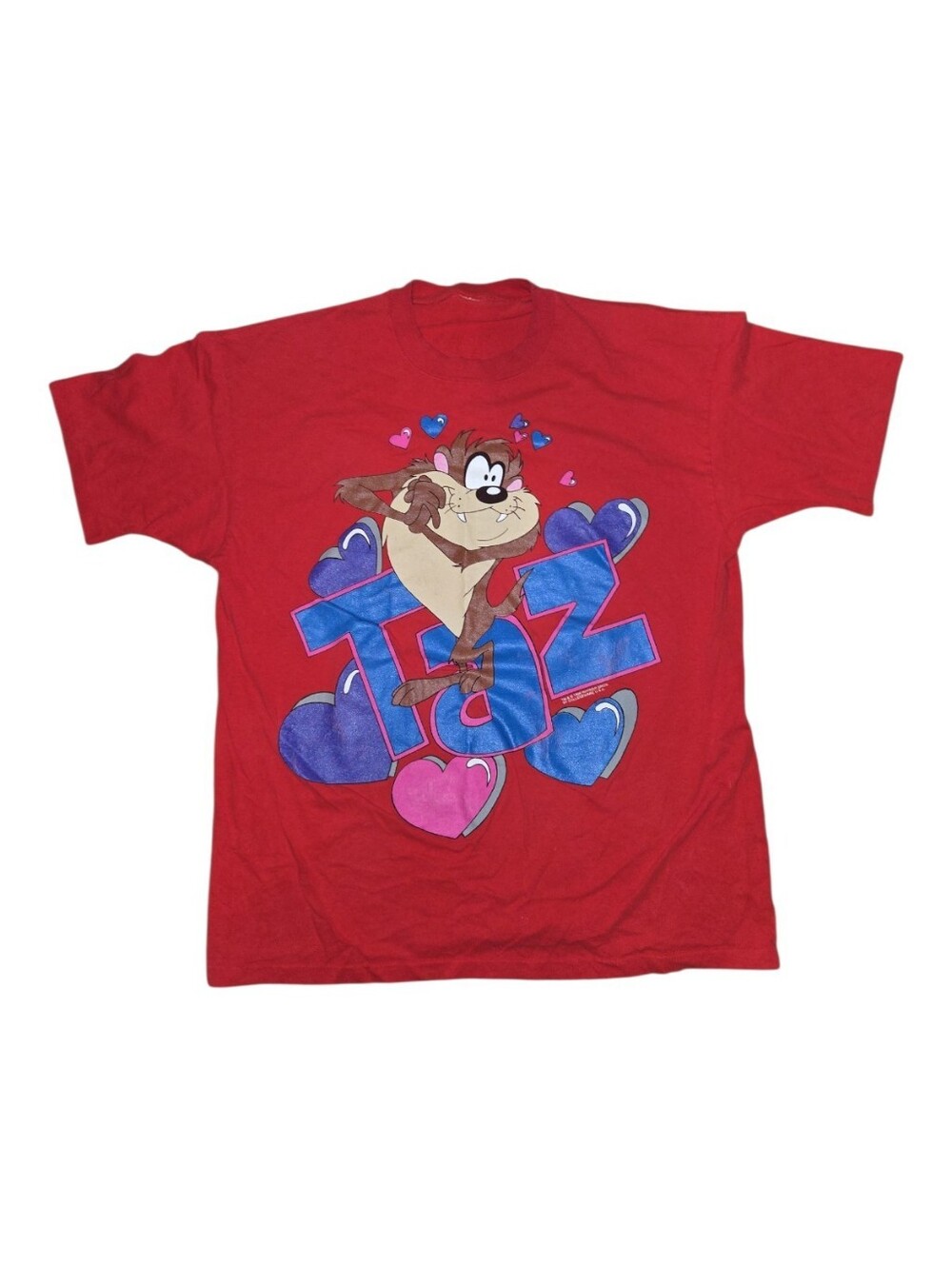 Vintage Looney Tunes Taz Red Graphic Single Stitch Tee